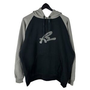 Vintage Y2K R2 Industrial Wear Streetwear Pullover Logo Hoodie Size L